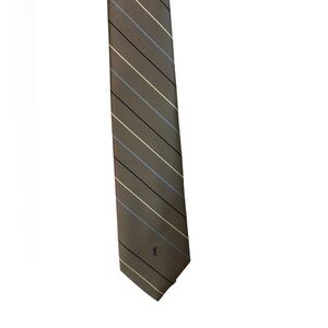 Yves Saint Laurent Gray with Pinstripe’s Tie Neckwear
